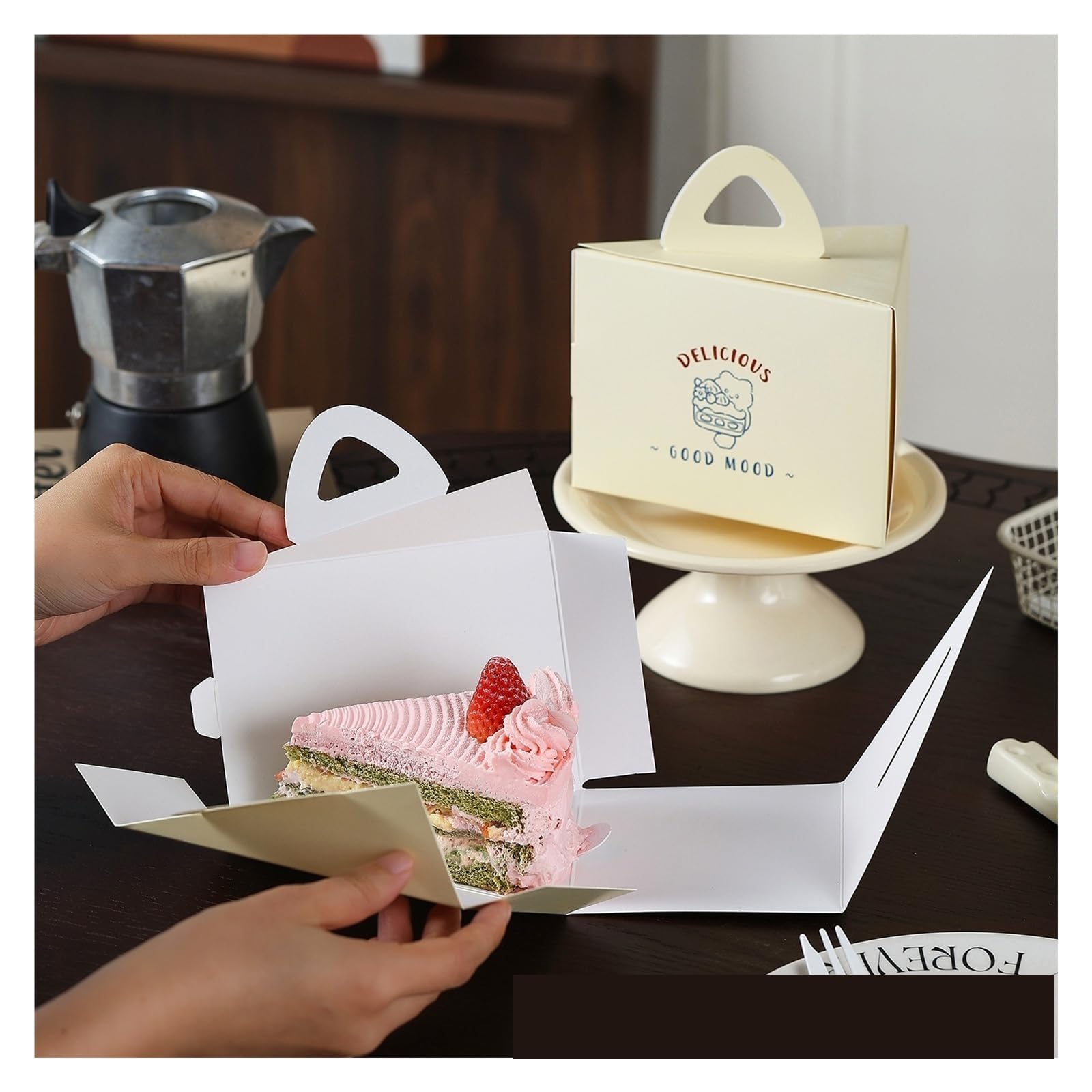 Caja triangular for rebanadas de pastel, 50 Uds., 14*10*10,5 cm