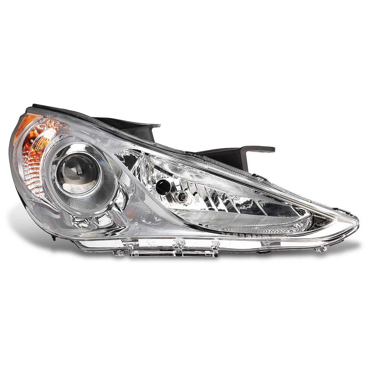 PM PERFORMOTOR PMHL-HSON-1114-OE-R Chrome Housing Right Side Projector Headlight [Compatible with 11-14 Hyundai Sonata Fits Halogen Headlight Models Only Not Fit Hybrid Model]
