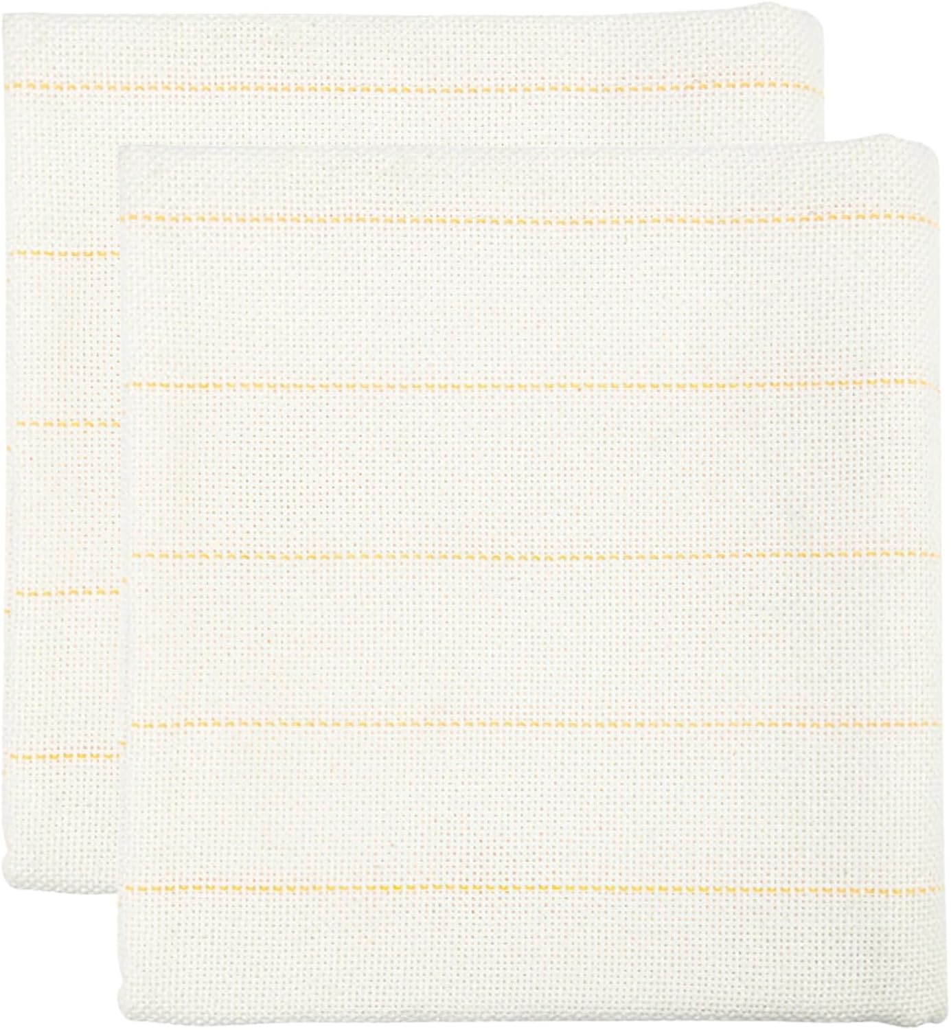 Monk Cloth for Tufting, 6.6 X 3.3 Ft, 2 Pack with Yellow Marked Lines for Punch Needle and Rug Embroidery