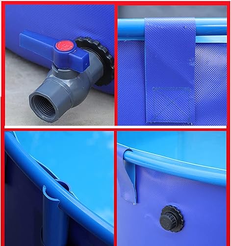 Miniatura 9 de WANLIAN Piscina sobre el suelo lona para estanque de peces circular engrosamiento marco de cinturón de piscina grande plegable al aire libre lona