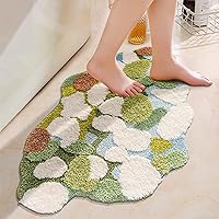 Vista 13 de UKELER Alfombras de Área de Musgo, Alfombra Corredor de Césped Musgo 3D para Cuarto de Lavado Alfombra Suave de Pelo Largo Antideslizante Lavable