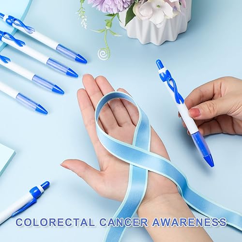 Miniatura 6 de Yexiya 100 unidades de bolígrafos de cinta para concientización sobre el cáncer, autismo, mama, violencia doméstica, ayuda sexual infantil, salud