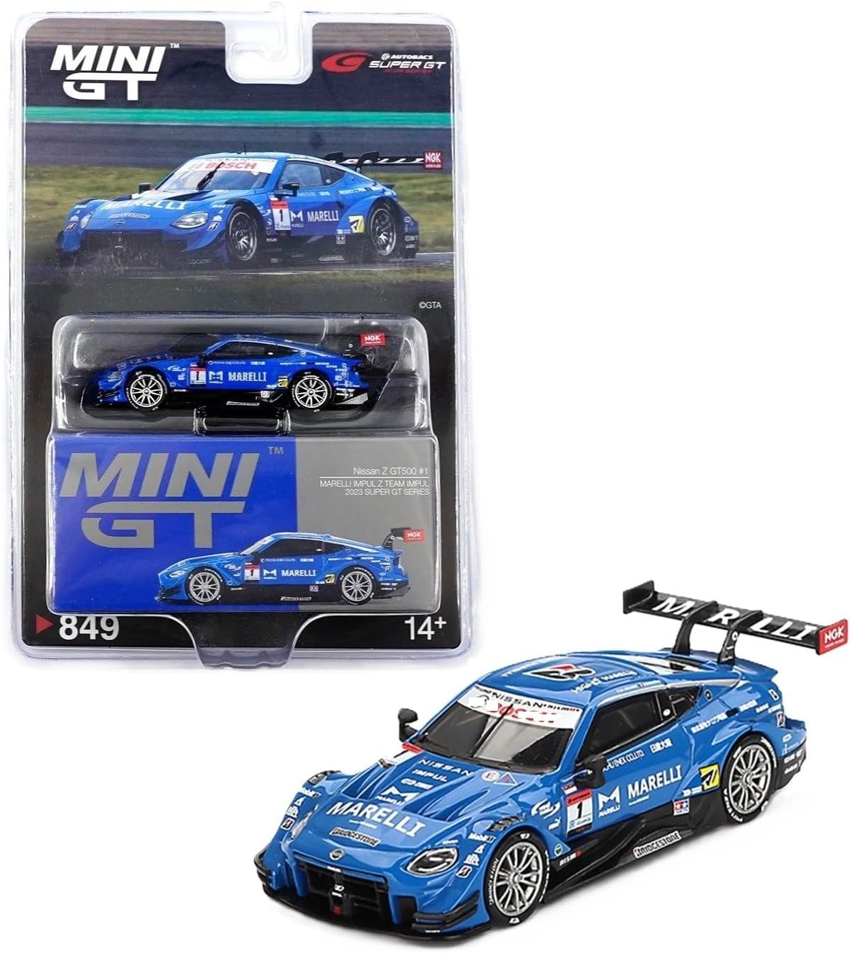 Diecast Model Car Compatible with Mini GT 1:64 Japan Exclusive Nissan Z GT500#1 “MARELLI IMPUL Z” Team IMPUL 2023 Super GT Series Limited Edition MGT00849