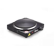 Ardes TIKAPPA AR1F19 – Piano cottura elettrico con piastra in ghisa da 18,5 cm, potenza 1500 W, termostato regolabile e design compatto in acciaio verniciato, nero