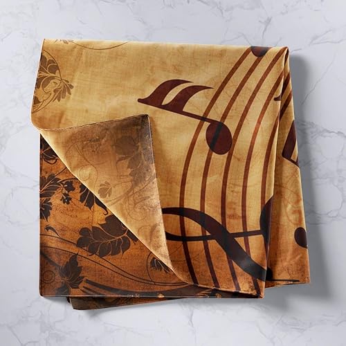 Miniatura 2 de Manfei Tapiz musical retro con notas musicales para colgar en la pared para niños y niñas, decoración de habitación de niños y niñas, tapices de