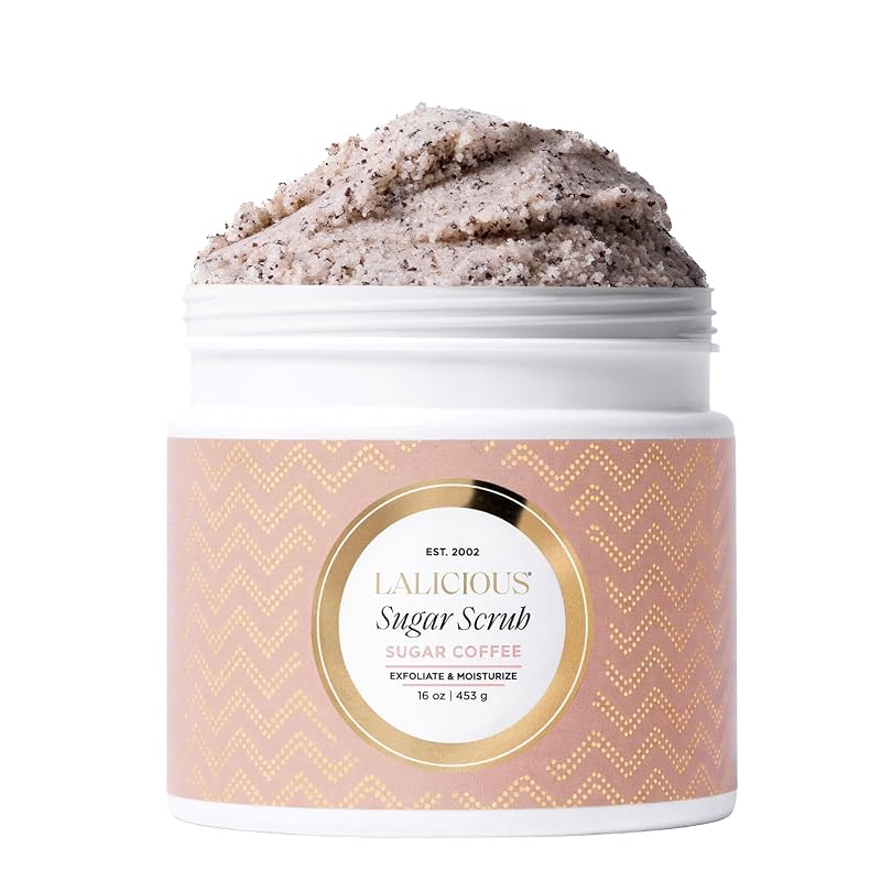LALICIOUS Sugar Coffee Esfoliante Corporal com Açúcar, Óleo de Coco, Café e Mel, 113 g