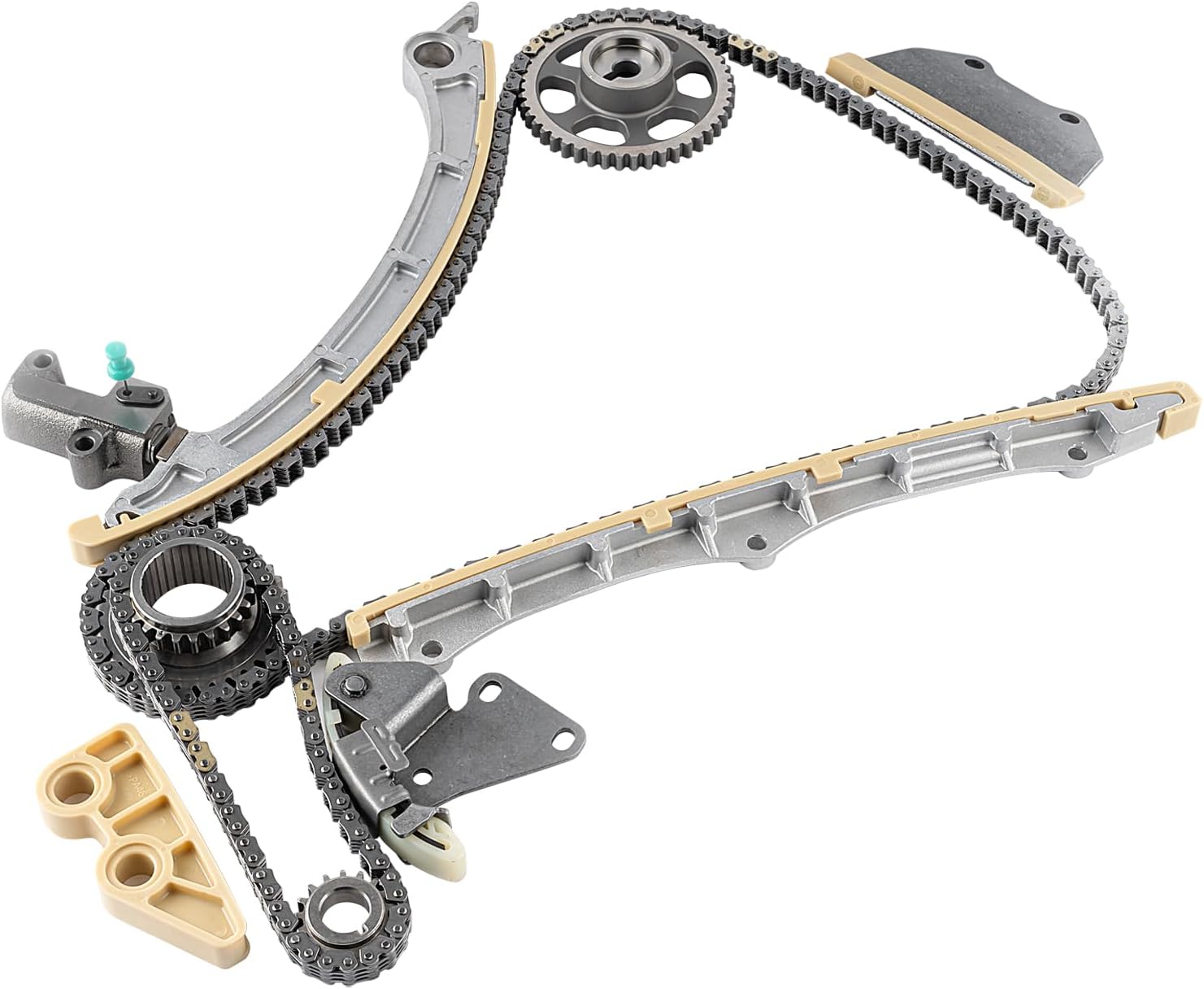 Engine Timing Chain Kit W/Tensioner & Guide [DOHC, L4 2.4L Only] Compatible with Acura ILX 13-15, TSX 09-14 & Honda Accord 08-12, Civic 12-15, CR-V 10-14, Crosstour 12-15, For# 14401R40A01