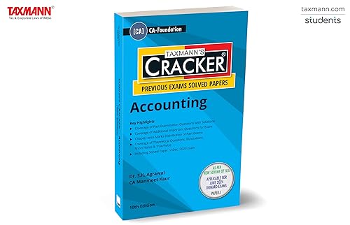 Taxmann's CRACKER for Accounting (Paper 1 | Accounts) – Covering past exam questions &amp; detailed answers with theoretical questions, illustrations, etc. | CA-Foundation | New Syllabus | June 2024 Exams