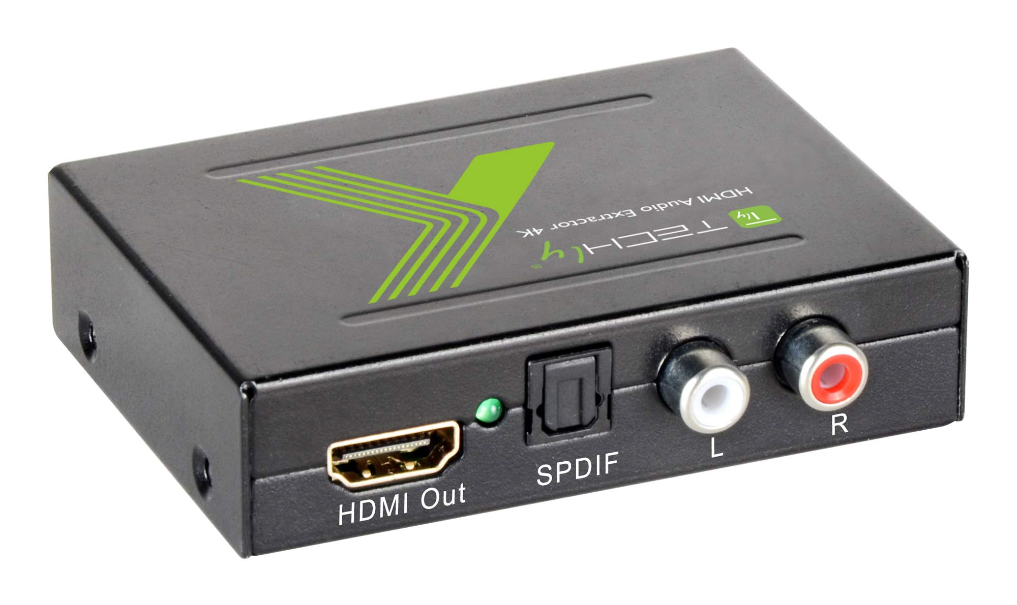 Techly 025732 Estrattore Audio HDMI SPDIF+RCA R/L 4K Nero