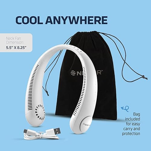 Miniatura 7 de Portable Neck Fan - 3 Speed Rechargeable Bladeless Neck Fan, Adjustable Personal Neck Fan For Women & Men Modern Design, Great Cooling Fan For
