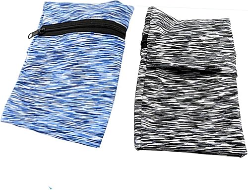 Miniatura 1 de 2 carteras de muñeca para deportes al aire libre, transpirable, absorbente, banda para el sudor con bolsillo con cremallera, mini bolsa de brazo