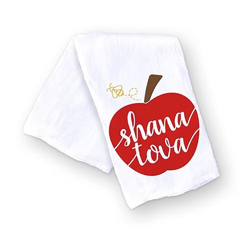 Rosh Hashanah Kitchen Towel  Jewish New Year Hostess Gift  Shana Tova Apple Honey Bee