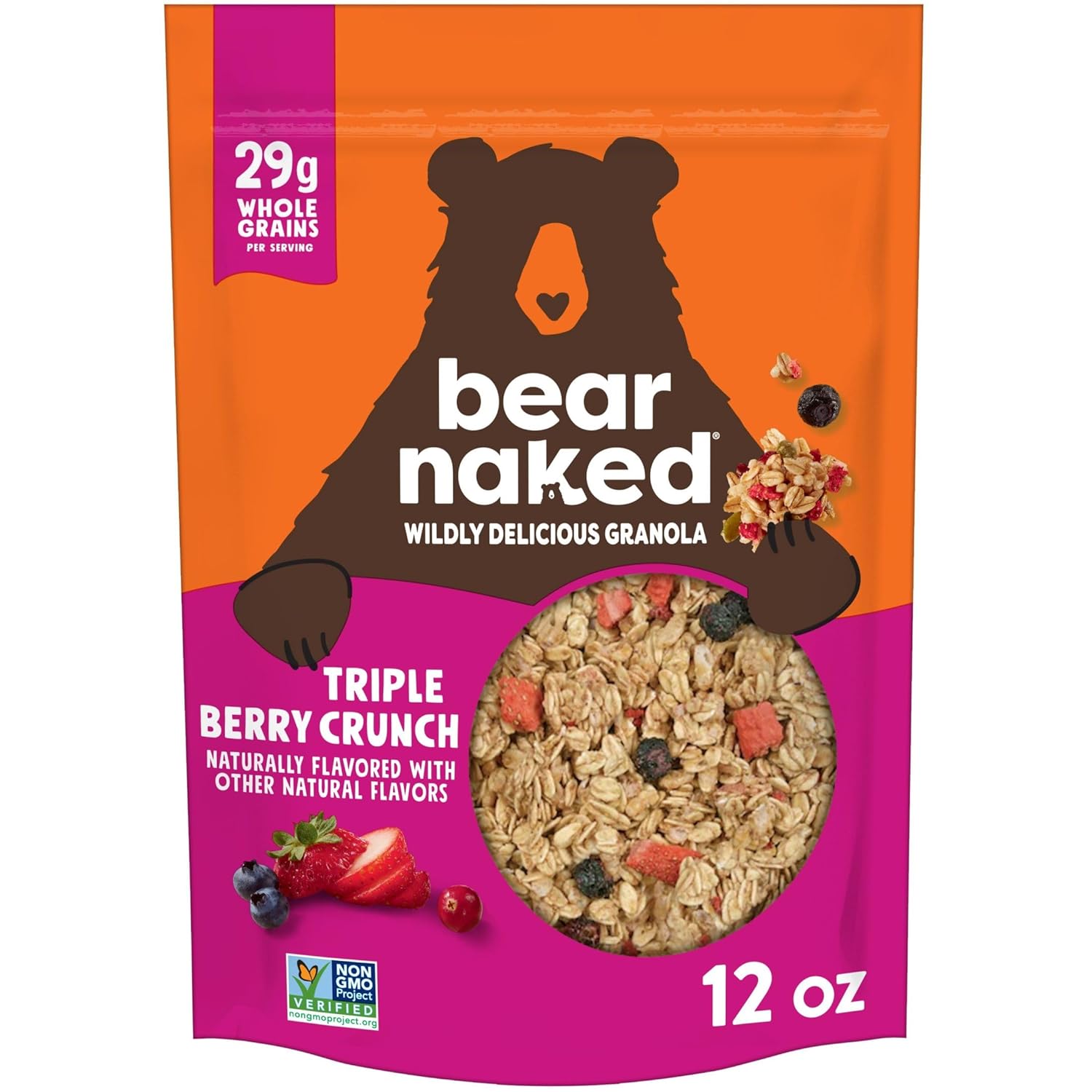 Bear Naked Triple Berry Fit Granola - Non-GMO, Kosher, Vegan - 12 Oz (Pack of 6)