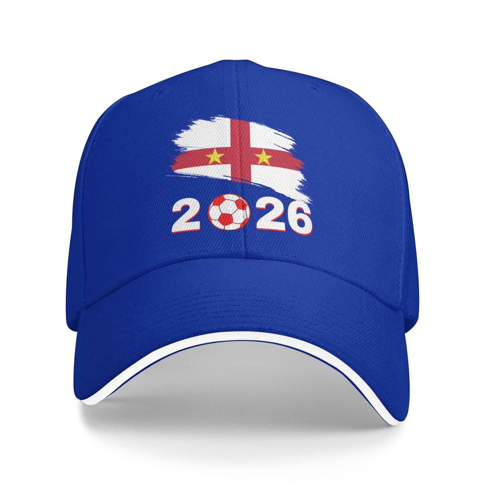 NLWQEKV 2 Stars England 2026 hat Saint George's Cross Flag Football Supporters Baseball Cap Blue