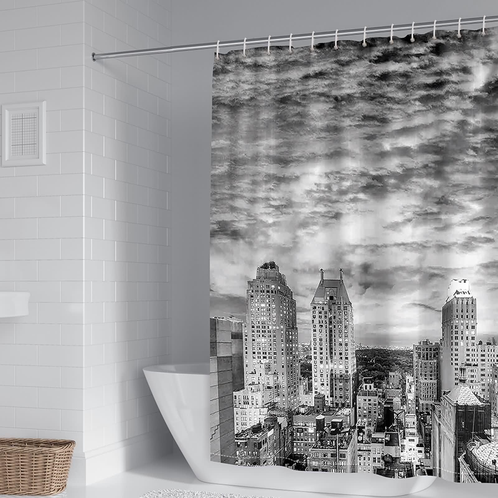 Rideau de douche vue de la ville KnSam 300x200cm pour s'évader dans sa salle de bain