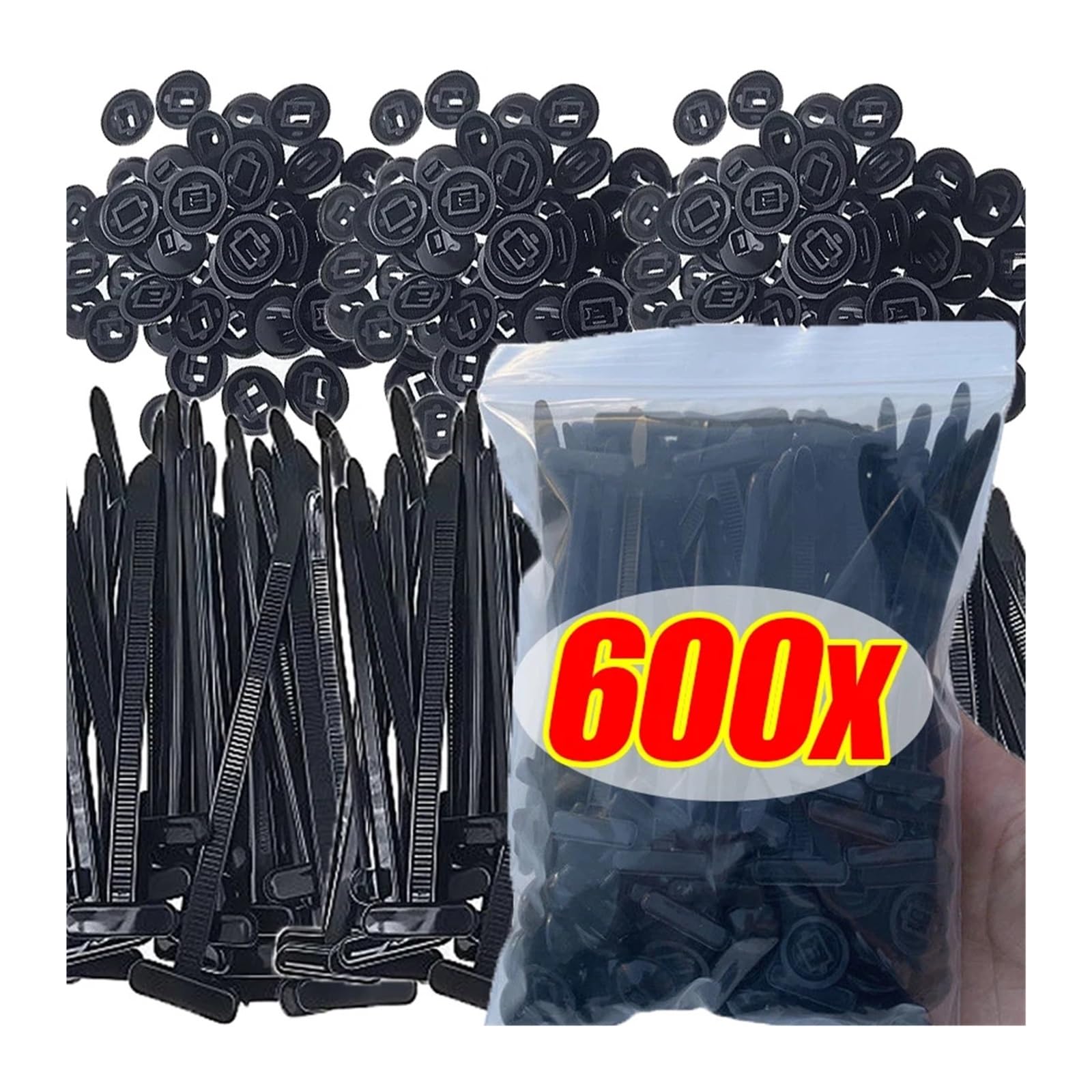 1/600 set di fascette fermacavi universali in nylon con fibbie for auto, resistenti, supporto for, clip ricambio for viti fissaggio automatico(500set)