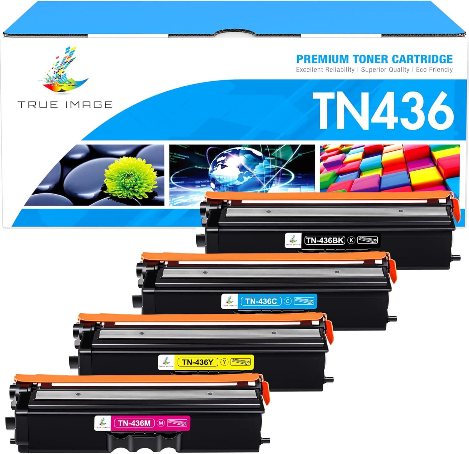 TRUE IMAGE TN436 TN-436 Toner Cartridge 4-Pack: Compatible for TN436 TN 436 TN-436 Toner Cartridge HL-L8360CDW HL-L8360CDWT HL-L9310CDW MFC-L8900CDW MFC-L9570CDW Printer