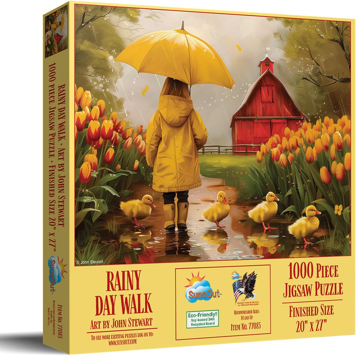 SUNSOUT INC - Rainy Day Walk - 1000 pc Jigsaw Puzzle by Artist: John Stewart - Finished Size 20" x 27" - MPN# 77085