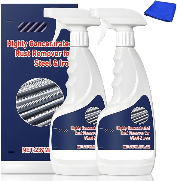 Pipihome Rostentferner für Metall, 2 Stück Rostlöser Leistungsstarker, Rostlöser Spray für Stahl & Edelstahl, Robuster Rostentferner Spray, Schnelle Entroster Rostentfernung für Metall, Auto, Möbel - 1