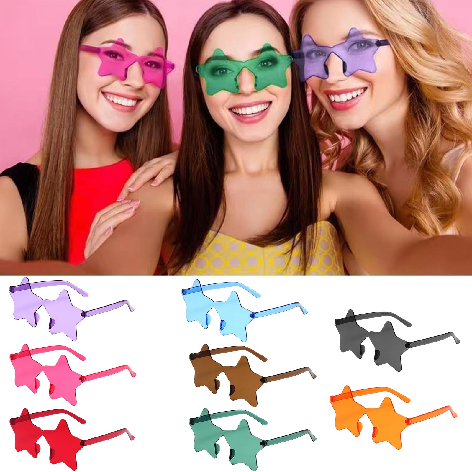 Occhiali da sole a forma di cuore, 24 pezzi, a forma di cuore, a forma di cuore, trasparenti, a forma di cuore, per feste in spiaggia