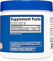 Vista 5 de Nutricost Citrato de magnesio en polvo (sin sabor, 8.82 oz)