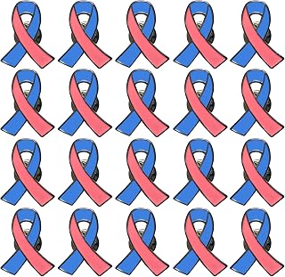25 Pcs Pink & Blue Awareness Ribbon Pin for Birth Defects Infant Loss Pregnancy Loss SIDS Miscarriage Awareness Pins