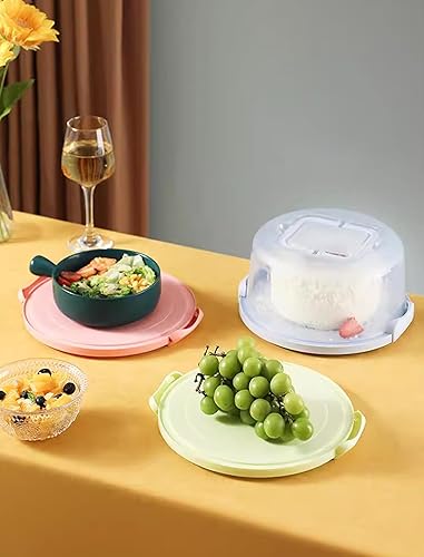Miniatura 5 de GLOGLOW Porta pasteles redondo de 68 pulgadas, soporte portátil para tartas con mango de tapa para sostener fácilmente pasteles, tartas, postres ()