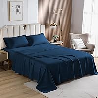 Vista 13 de HENGWEI - Juego de sábanas de satén, tamaño Cal King, 4 piezas sedosas con bolsillo profundo, juego de ropa de cama suave de lujo, transpirable