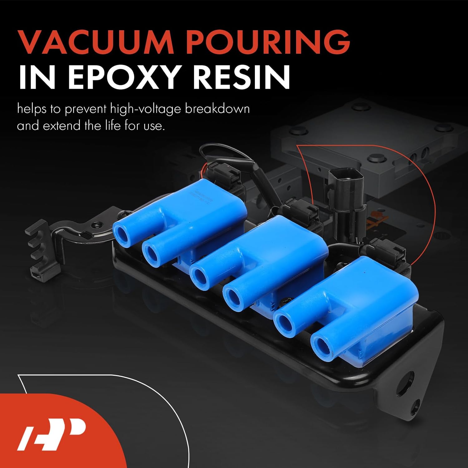 A-Premium (Blue) Engine Ignition Coil Pack Compatible with Kia Sportage 2005-2010 & Hyundai Tucson 2005-2009, 2.7L