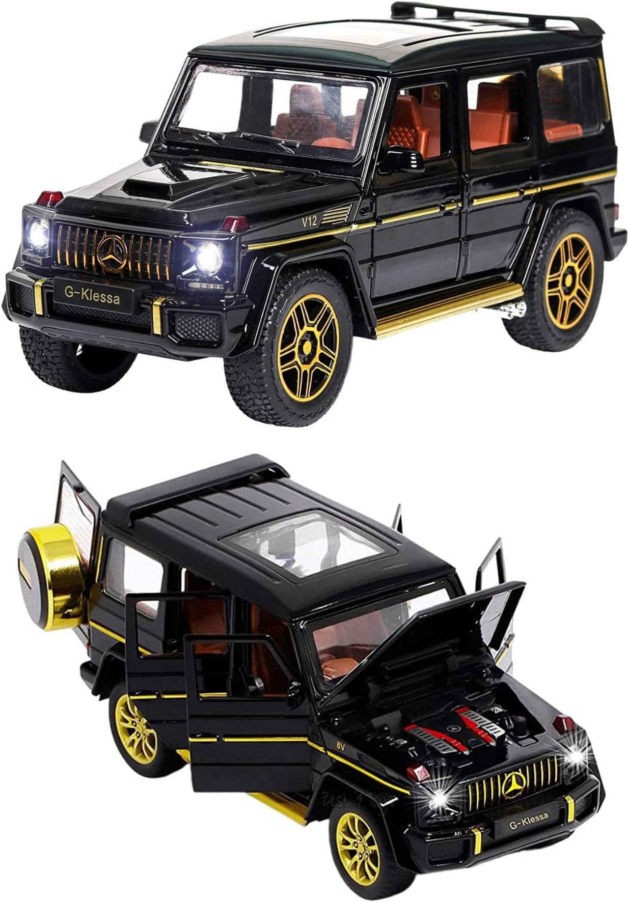 Magicwand® 1:32 Scale Die-cast Metal AMG G-65 Car【Colors as Per Stock】 with Openable Doors and Pull Back Action,Working Lights & Sound【Pack of 1】
