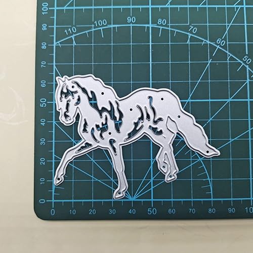 Miniatura 8 de Plantillas de troqueles de corte de metal de caballo de animales, plantilla de estampado para hacer tarjetas de bricolaje, decoraciones de diario,