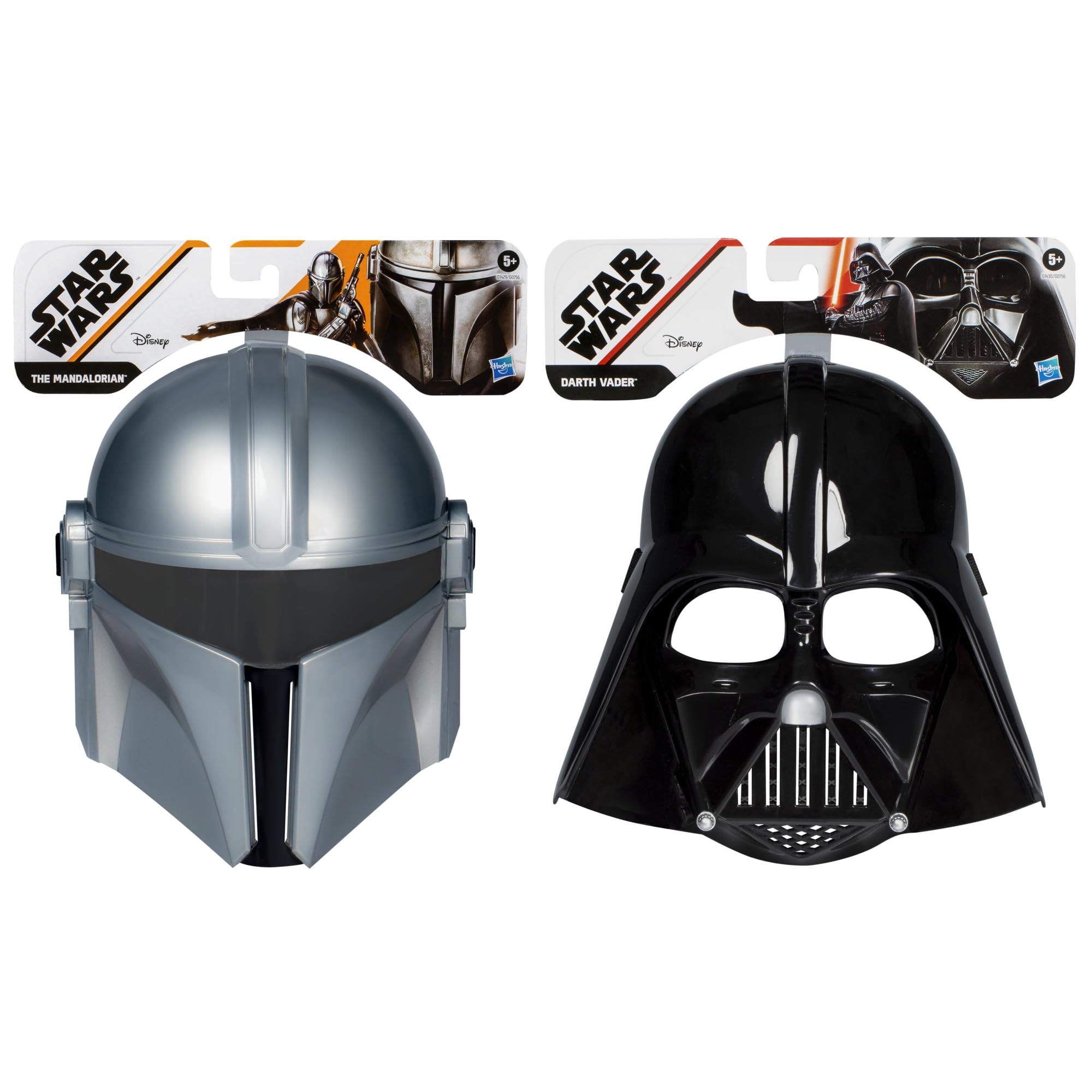 Star Wars Hasbro, Pack de Máscaras Mandalorian y Darth Vader, Juegos de Rol, héroes y Villanos, Fantasía, Cosplay, para Niños y Niñas de 5 Años o Más, Idea de Regalo