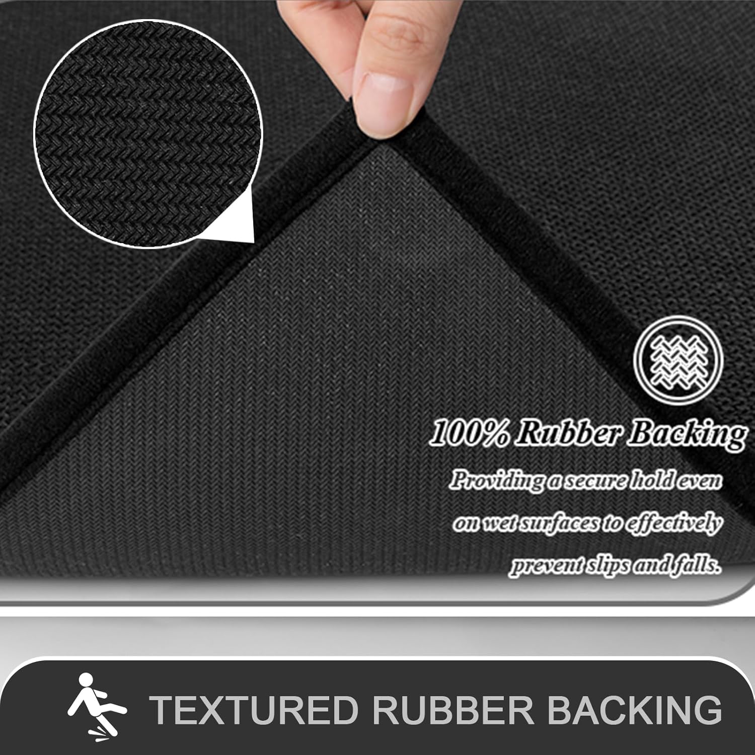 SHACOS Bath Mat Set of 2, Ultra Thin Washable Bathroom Rugs, No Slip Rubber Bath Rugs for Bathroom, Quick Dry Absorbent Bathroom Mat for Shower Outside Floor Toilet Sink (17"x24"+17"x24")