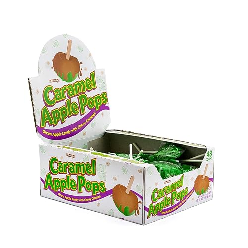 Tootsie Roll Chupetines de manzana caramelizada – Chupetas de caramelo con manzana verde – Dulcería sin gluten a granel – 1 paquete de caja de