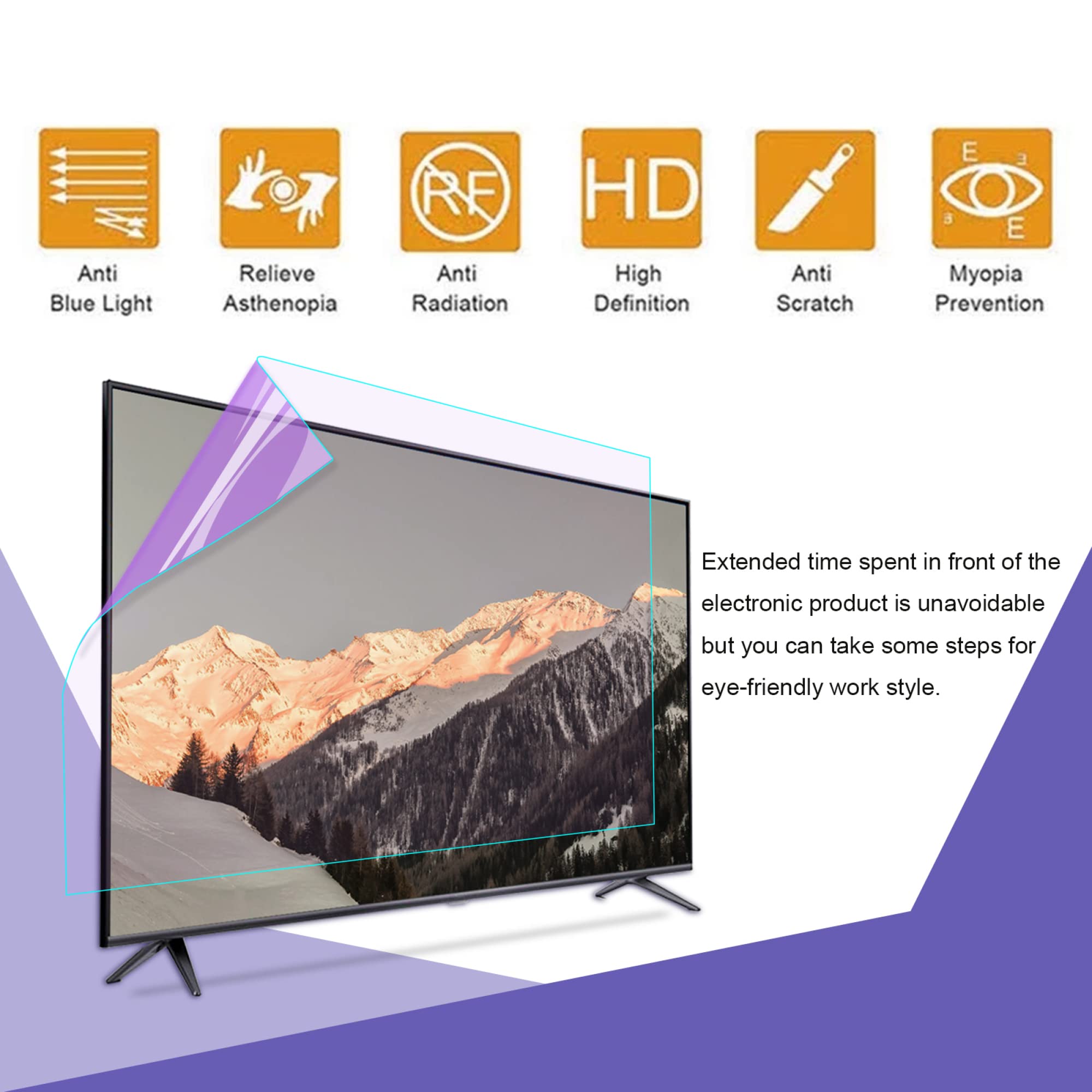 Protectores de Pantalla para televisores, de AntiBlue Light for Pantalla TV antideslumbrante for