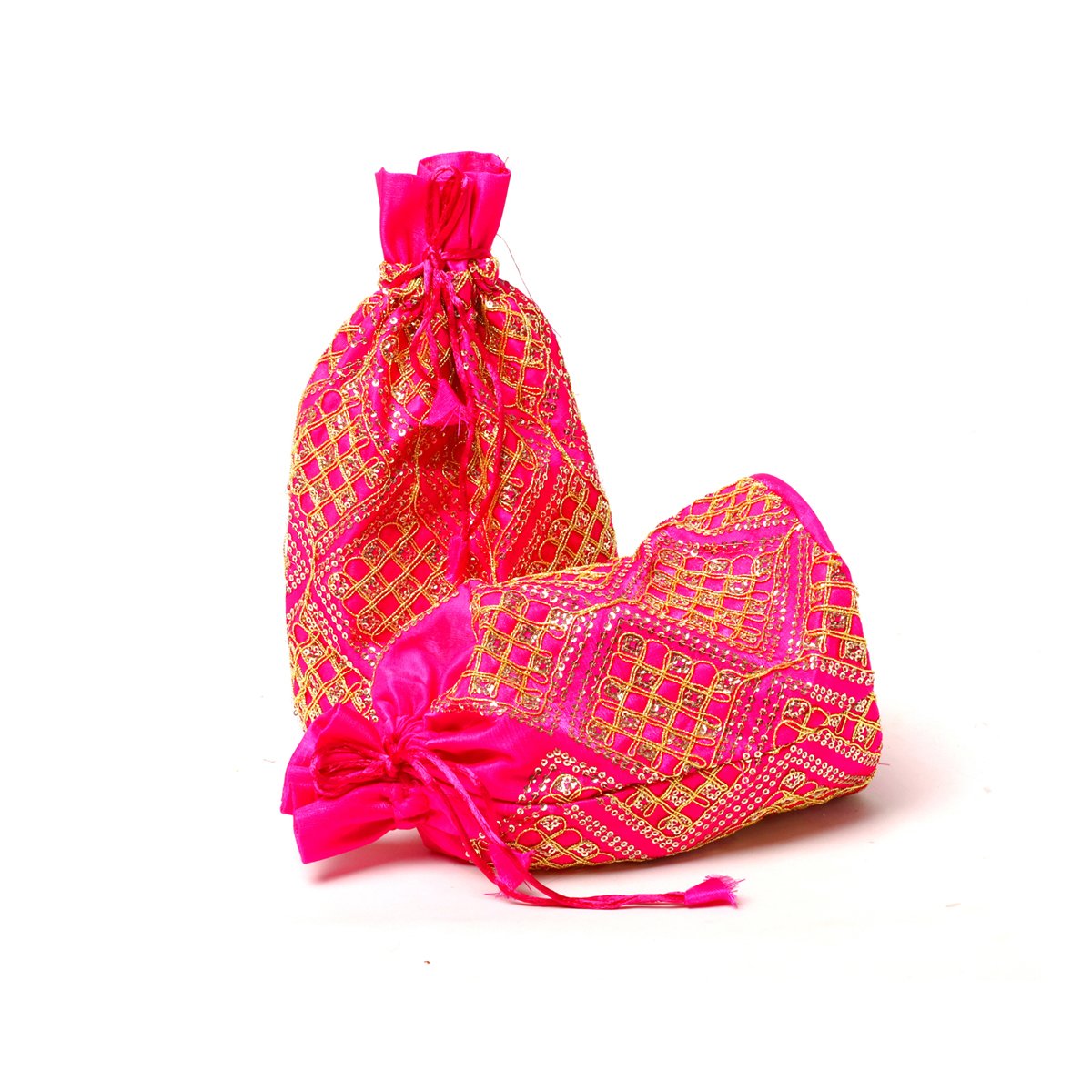 Indian Vibrant Traditional Potli Bag (Rani) 2 piezas por Indian Collectible, Rani