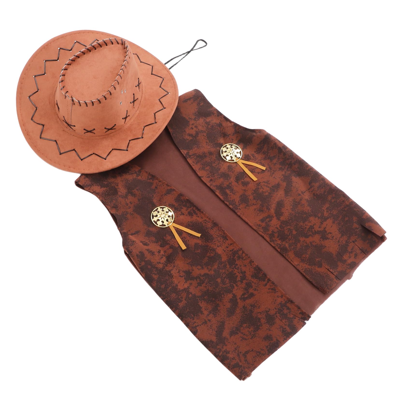 Cabilock 1Set Cowboy Costume for Adults Cowboy Hat Western Shirt for Halloween Carnival and Themed Masquerade Parties