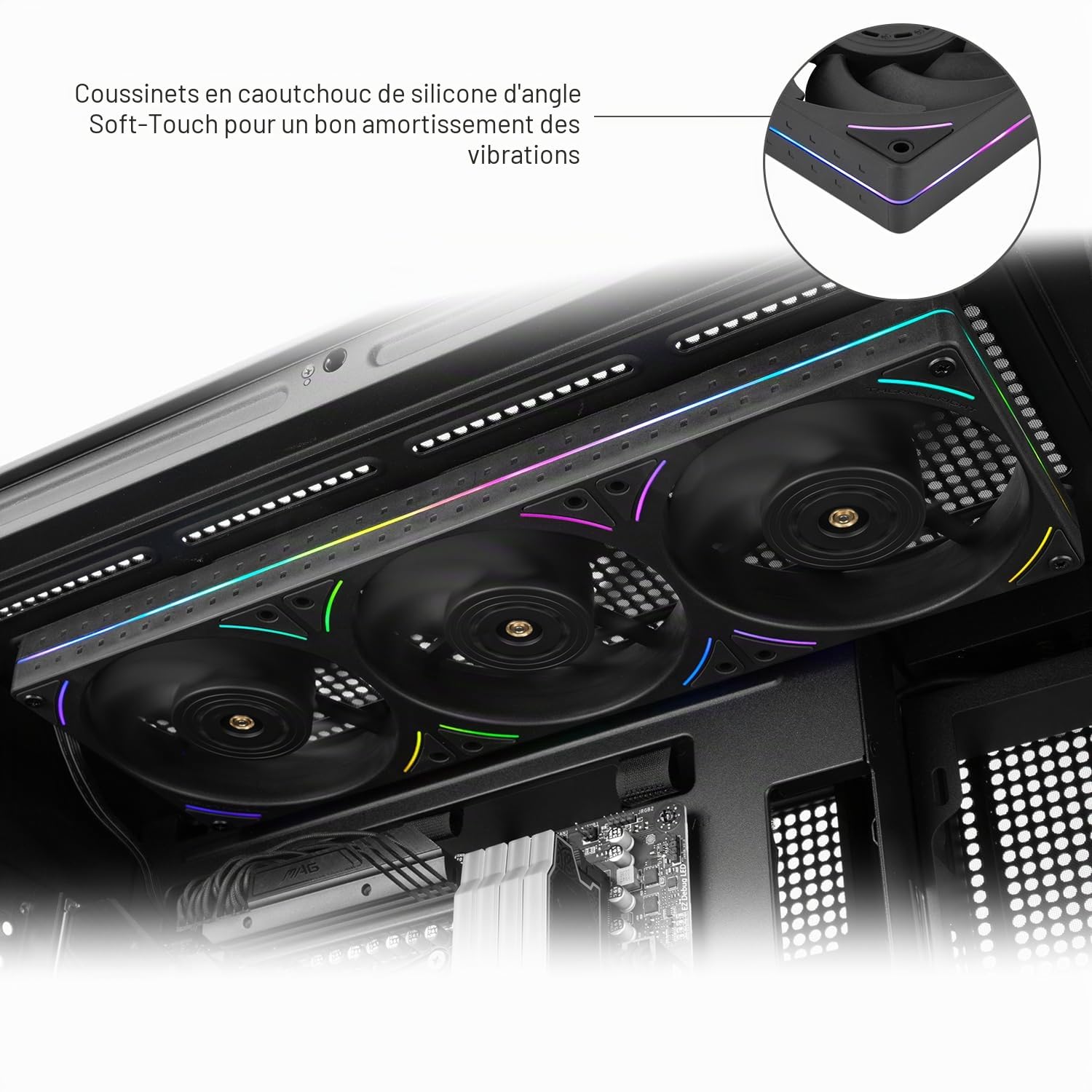 TR TL-UB36 Ventilateur de refroidissement de câble simplifié 2150 tr/min PWM S-FDB V2 Bearing 3D Dynamic Balance Couplet Chassis Fan
