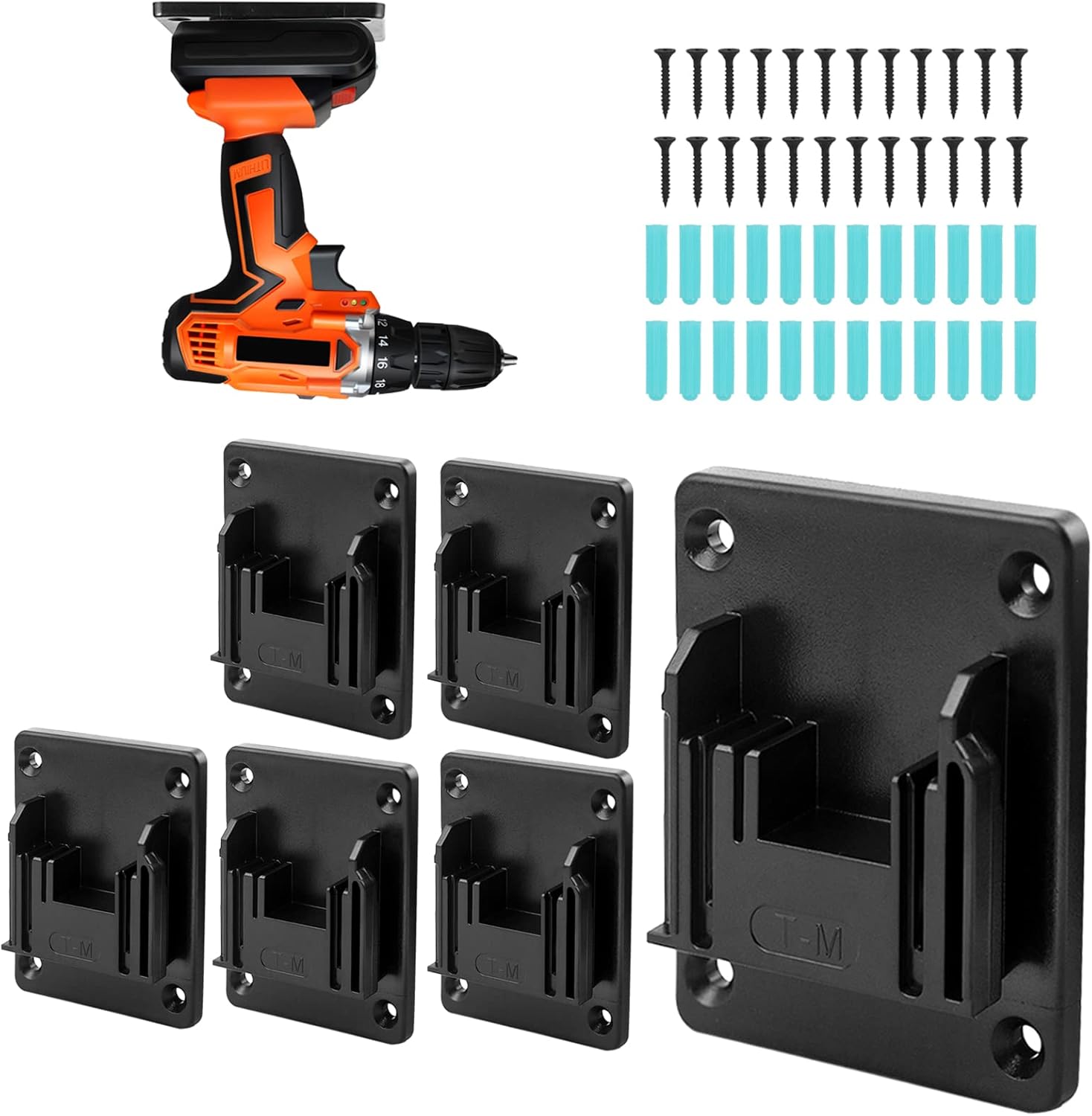 Auptiz 6 Packs Tool Holder Dock Mount,Tools Drill Mount Holder Fit for
