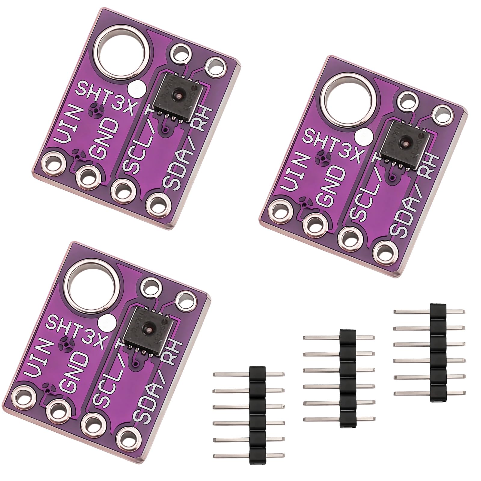 HENGBIRD 3 sztuki SHT31-D czujnik temperatury i wilgotności 2,4 ~ 5,5 V DC, czujnik temperatury, czujnik wilgotności, moduł z interfejsem IIC I2C, czujnik wilgotności do Arduino