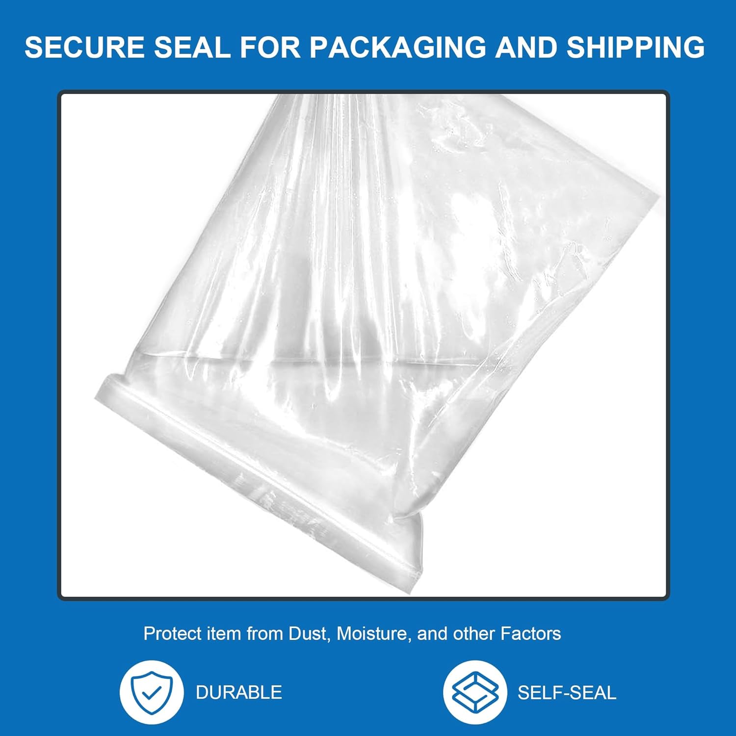 200 PCS Plastic Bags - Reclosable Baggies 4 Sizes (9x12 10x13 13x15 13x18 Inch), Extra Thick Plastic Zipper Bags for Food Storage, Crafts, Jewelry & Small Parts Organization