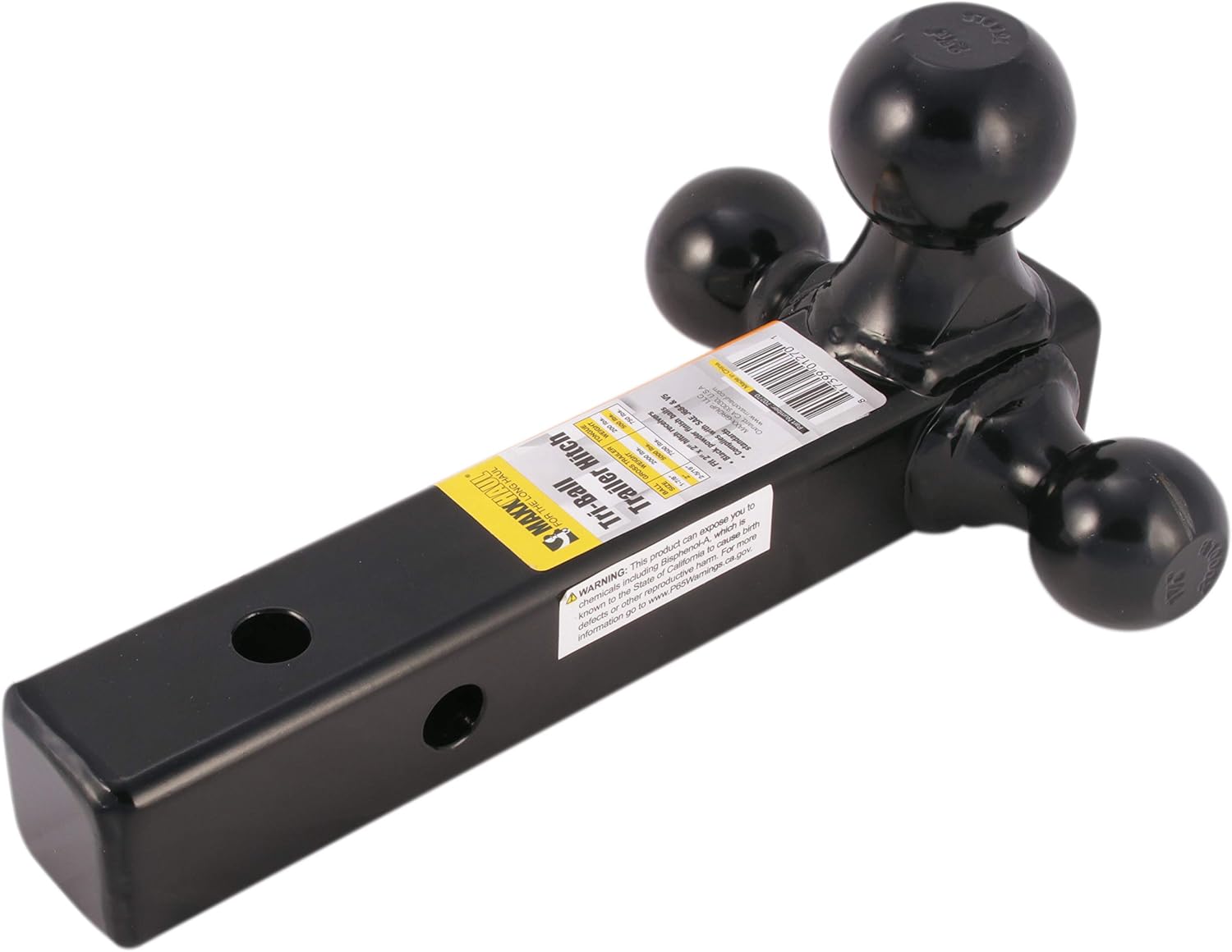 MaxxHaul 70270 Trailer Hitch Hollow Shaft Triple Ball Mount - Black : Automotive