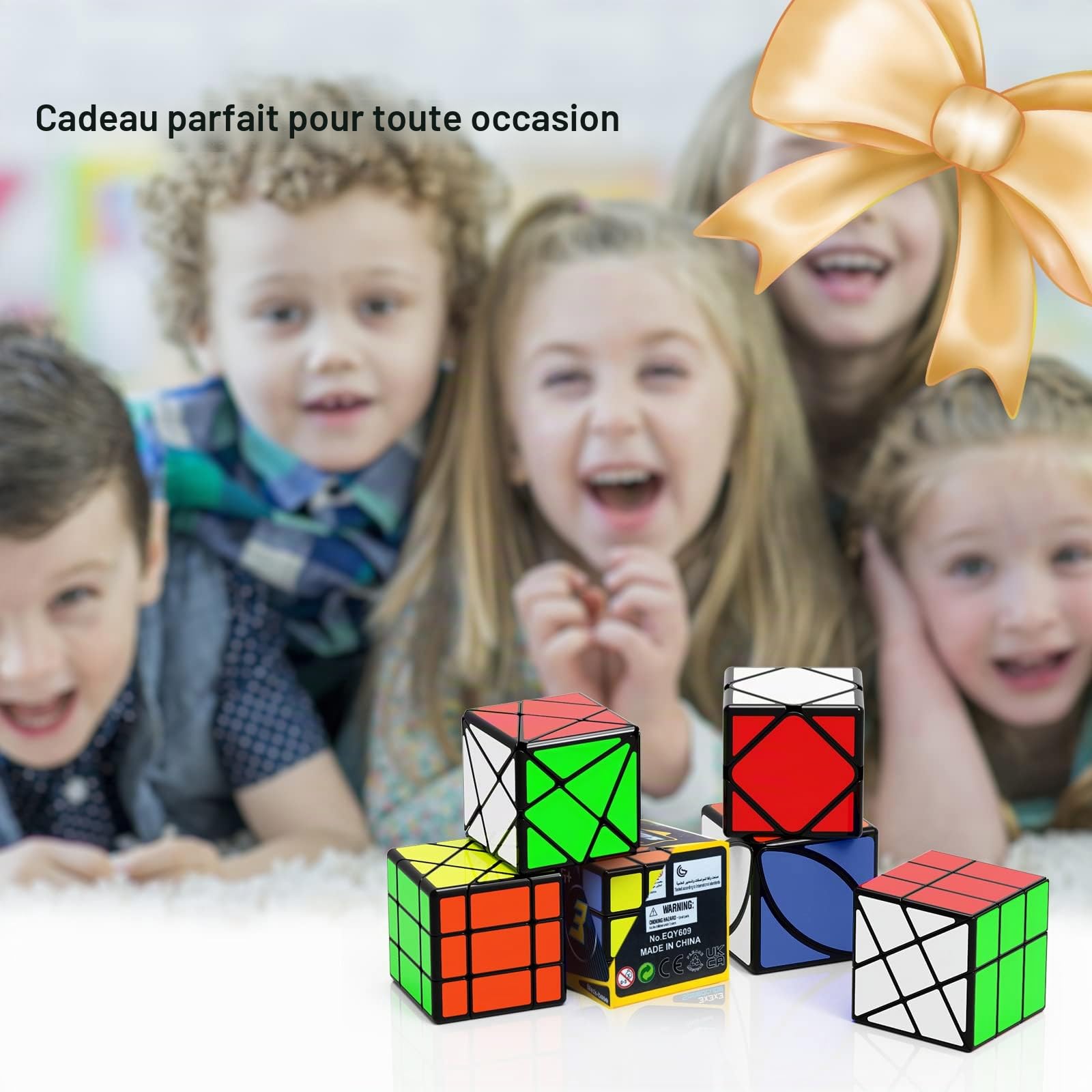 ROXENDA Speed Cube Set, Qihang W Cube de Vitesse 56 mm Ensemble de Cubes Magique Pleine Grandeur, Jeux IQ pour Tous Les âges Enfants et Adultes [Irregular]