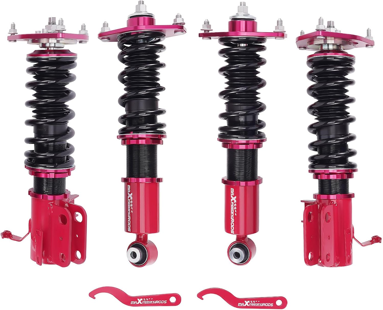 maXpeedingrods Coilovers for Subaru BRZ 2012-2020, for Scion FR-S 2012-2020, for Toyota 86 2012-2020, Height Adjustable Full Coilovers Suspension Kit, Shock Absorber Struts, Lowering Kit Red
