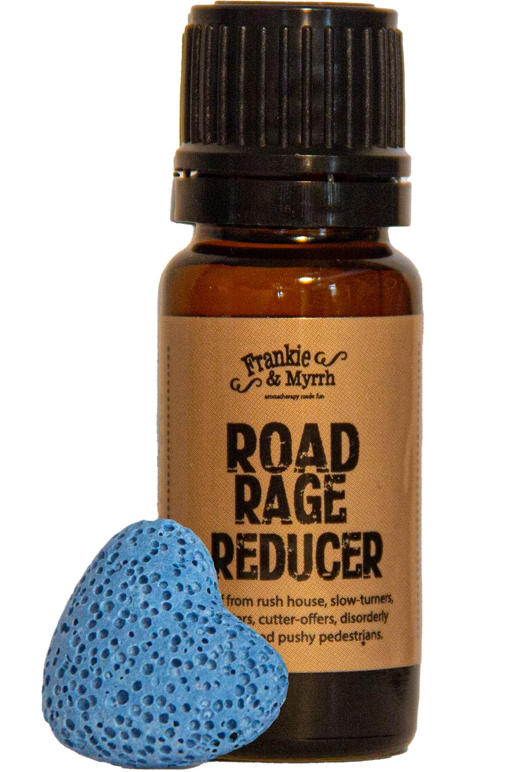 Road Rage Reducer w/ Portable Lava Stone Diffuser | Essential Oil Blend for Relaxation, Stress Reduction | Aromatherapy Blend with Balsam Fir, Spruce, Orange, Lavender | For Car Diffuser