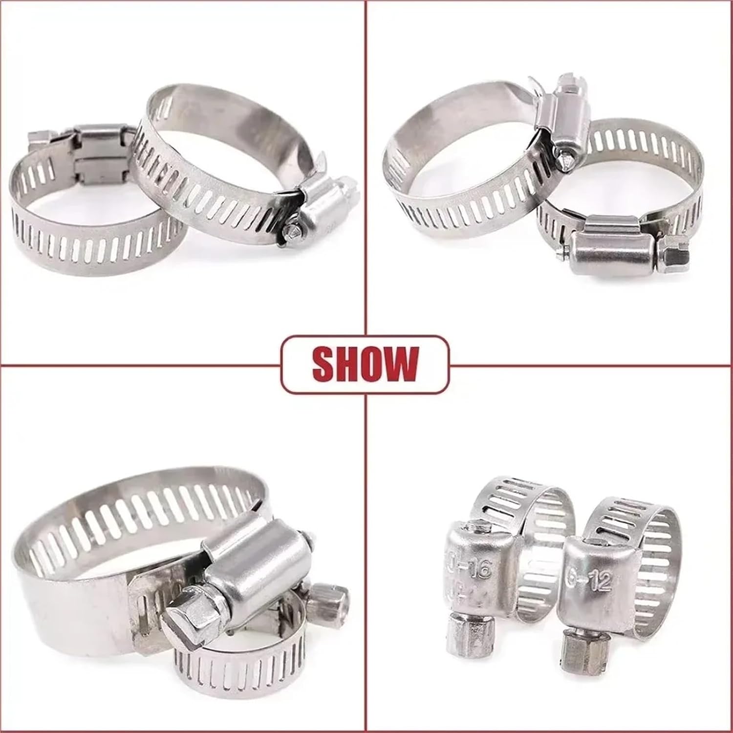 2Box Single Ear Hose Clamp 60pcs/Box Stainless Steel Hose Clamps Set Exhaust ​​Water Pipe Clamp​​ Sealing Pipe Fixing​​ Throat Clamp​​