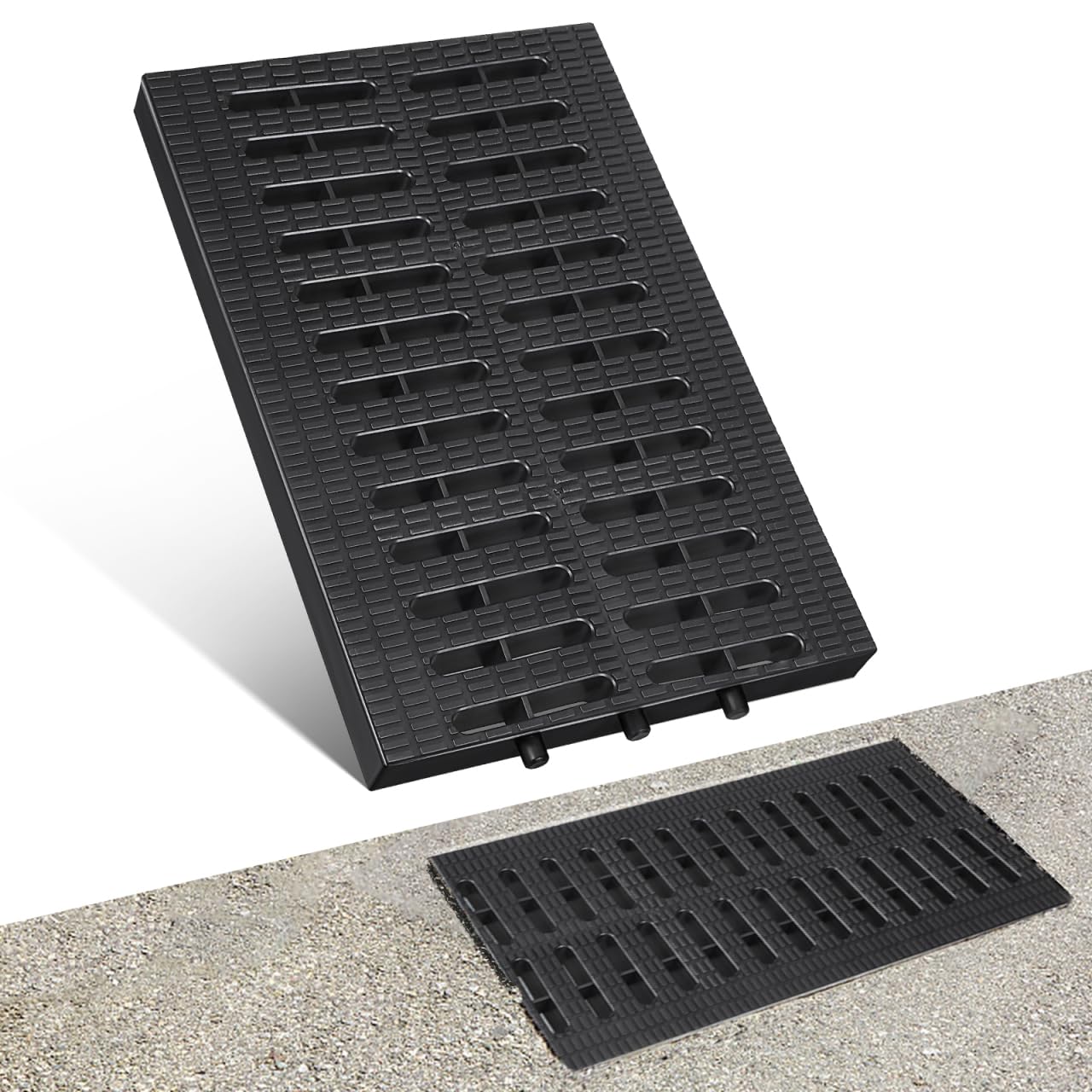 Obuyke Drain Covers Heavy Duty Plastic, Outside Channel Grate, Yard Grilles