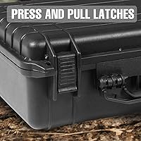 Vista 5 de Funda rígida de 18 x 13.8 x 8 pulgadas, funda protectora portátil impermeable para cámara con espuma personalizable, compatible con drones, cámara