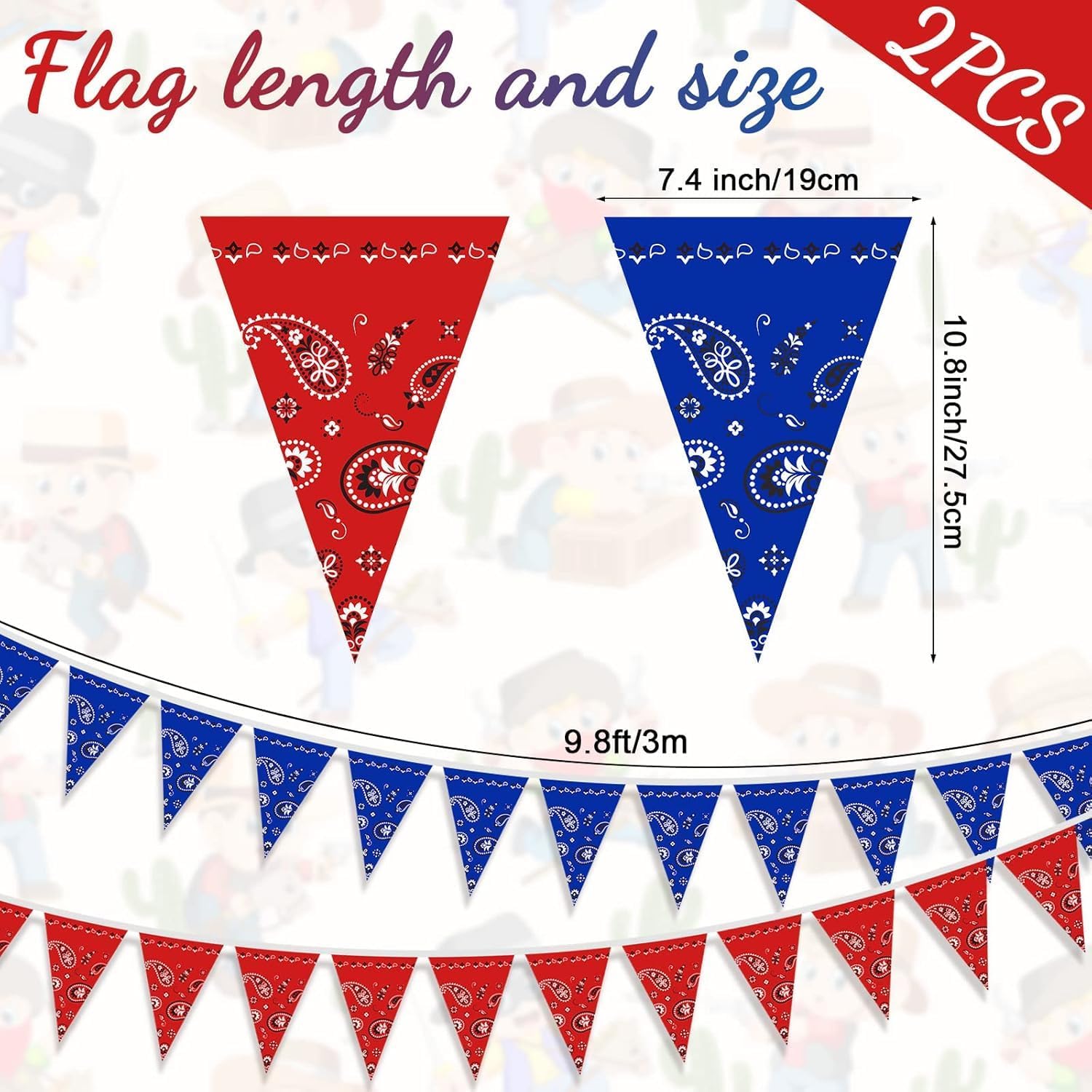 123 Pcs Western Cowboy Party Decorations for 30 Guests Wild West Birthday Disposable Tableware Set with Plates Cups Napkins Banner Tablecloth Cowboy Theme Supplies for BBQ Baby Showers(Red, Blue)