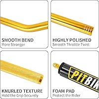 Vista 5 de Manillares de Motocicleta 7/8 Pulgada, RUTU Manillar Universal de Dirt Bike con Almohadilla de Barra Transversal Barra de Arrastre de Perfil Bajo